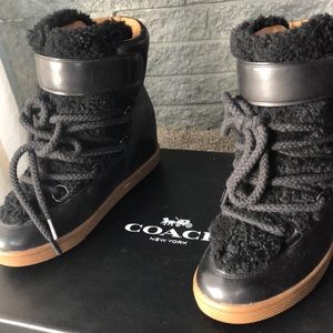 Coach Monroe Shearling booties